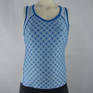 Nike Blue Geometric Pattern Workout Running Tank